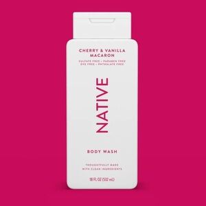 Native Cherry & Vanilla Macaron Body Wash - White and Red